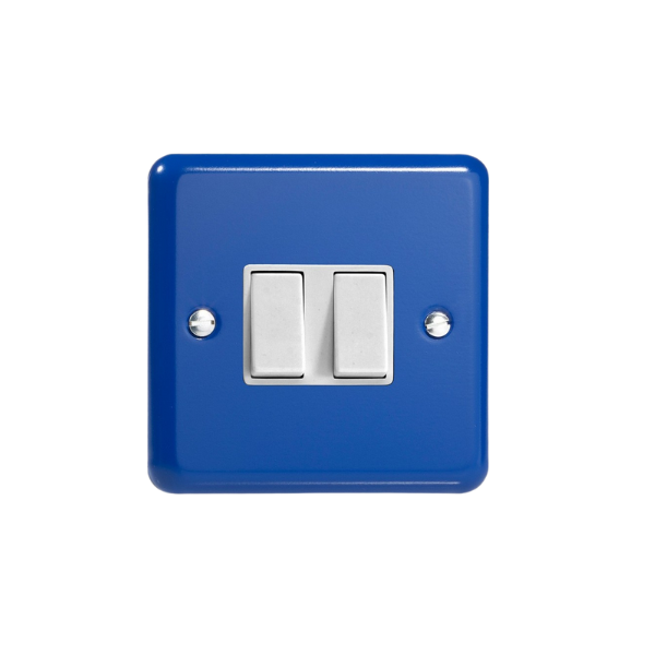 Reflex Blue 2-Gang 10A 1- or 2-Way Rocker Switch XY2W.RB image 0