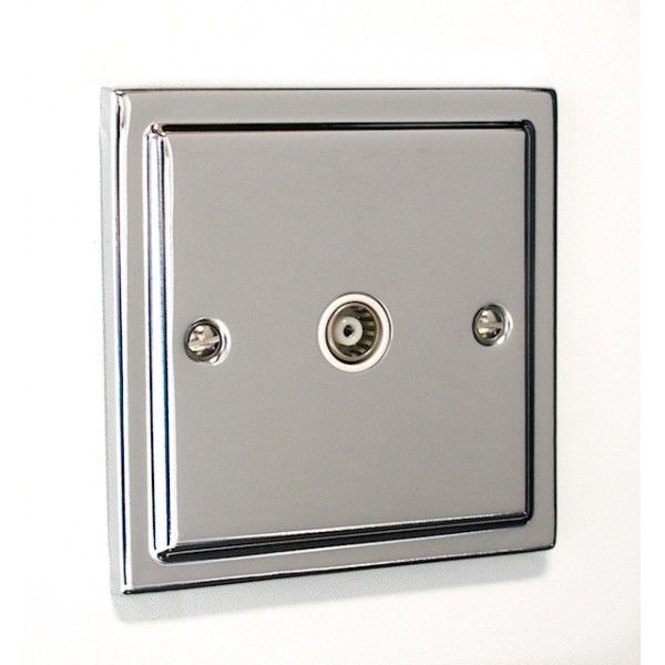 Regency Polished Chrome 1 Gang TV Coaxial Outlet R42PCW image 0