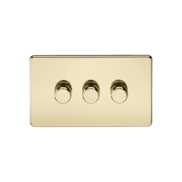 Polished Brass 3G 2-way 10-200W (5-150W LED) Intelligent dimmer - SF2193PB image 0