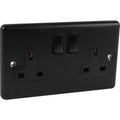Matt Black 2 Gang DP Socket 13a - W07MBB image 0