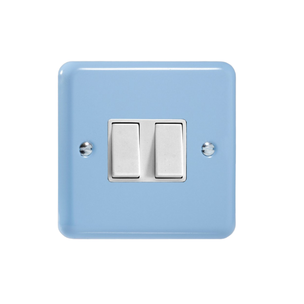 Duck Egg Blue 2-Gang 10A 1- or 2-Way Rocker Switch XY2W.DB image 0