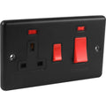 Matt Black 45a Cooker Control Switch with 13A Socket - W41MBB image 0