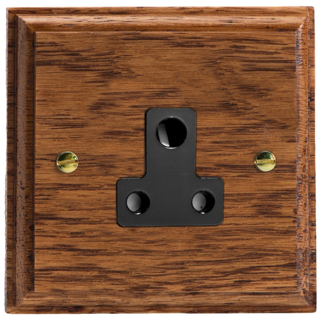 Varilight Kilnwood 1-Gang 5A Round Pin Socket - XKRP5MOB image 0
