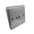 Brushed Steel 1 Gang 20AX Toggle Switch - W34BS image 0