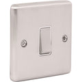 Brushed Steel 1 Gang Single 10A Light Switch W01BSW image 0
