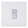 Varilight Primed 1-Gang 10A Intermediate Rocker Switch with Chrome Rocker - XDY7S.PD image 0