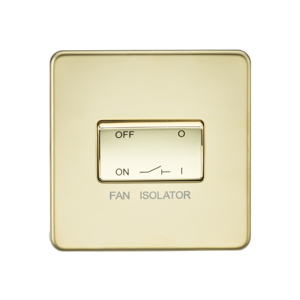 Polished Brass 10AX Fan Isolator Switch - SF1100PB image 0
