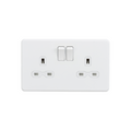 Matt White 13A 2G DP Switched Socket with Twin Earths with White Insert - SFR9000MW image 0