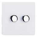 Varilight 2-Gang 2-Way V-Pro Push On/Off Rotary LED Dimmer 2 x 0-120W - JDYP252S.PD image 0