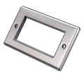 Brushed Steel Data Plate 4 Modules Grey Insert – W64BSG image 0