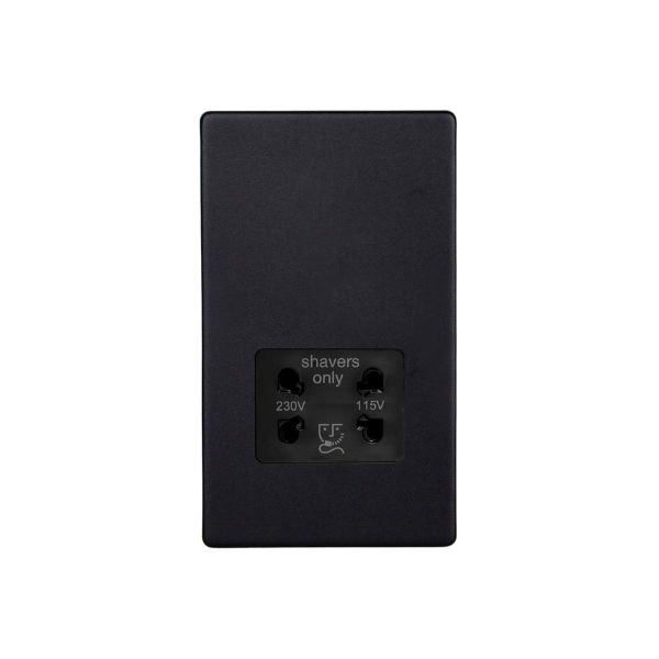 Matt Black Urban Screwless Dual Voltage Shaver Socket 230V/115V XDYSSBS.MB image 0