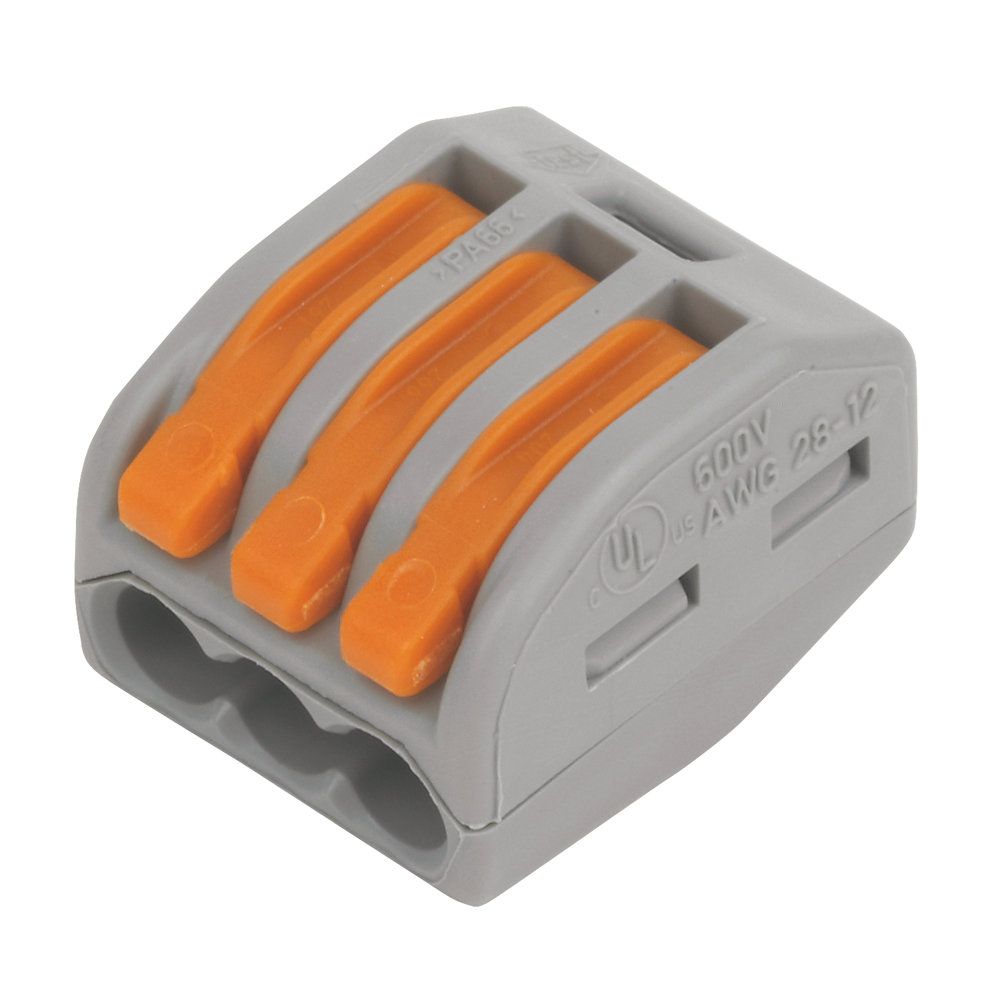 3 Pole Spring Lever Connector - Pack of 10 - VUEP136-10 image 0