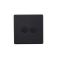 Matt Black Urban Screwless 2-Gang 2-Way V-Pro Push On/Off Rotary LED Dimmer 2 x 0-120W (1-10 LEDs) JDYP252S.MB image 0