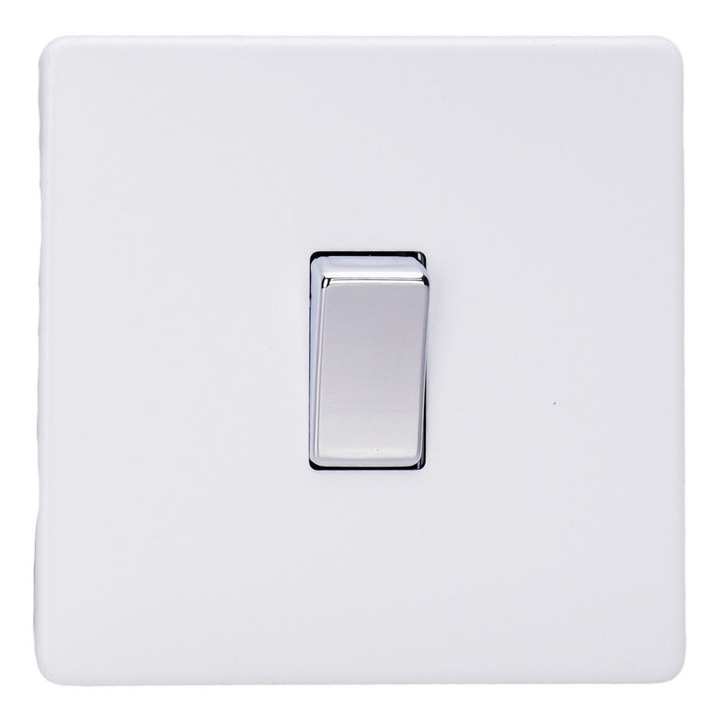 Varilight Primed 1-Gang 10A 1- or 2-Way Rocker Switch with Chrome Rockers XDY1S.PD image 0
