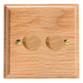 Varilight Kilnwood 2-Gang 2-Way V-Pro Push On/Off Rotary LED Dimmer 2 x 0-120W - JK2O image 0