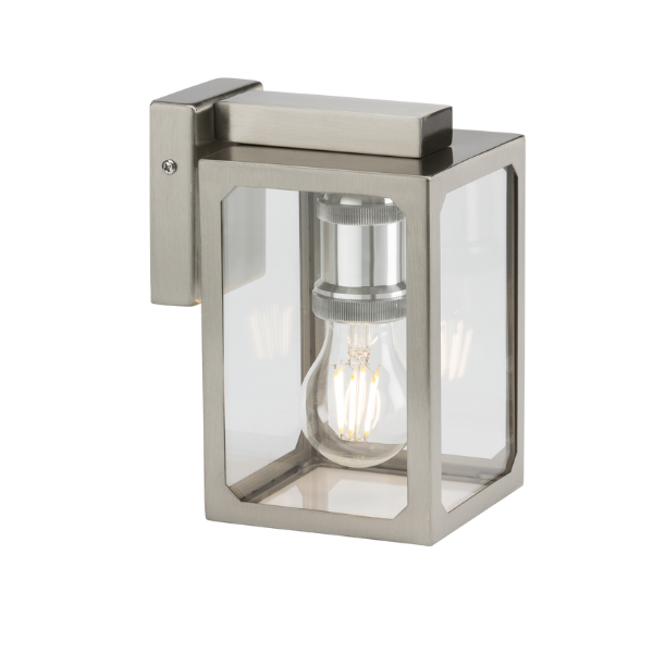 230V IP23 E27 Wall Lantern LANTSS - Brushed Chrome image 0