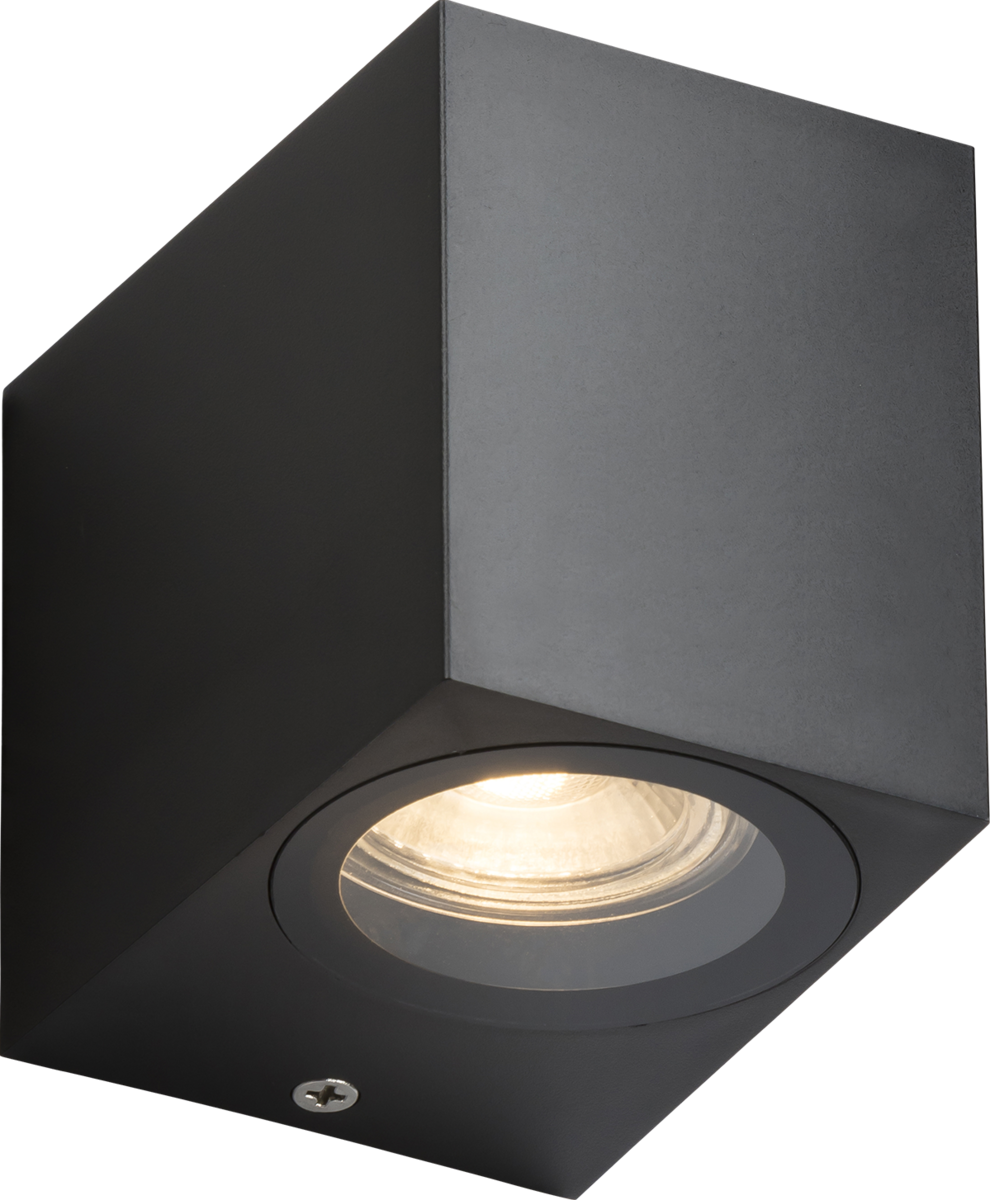 ALANA - 230V IP65 GU10 Polycarbonate Single Wall light - Black - ALS1BK image 0