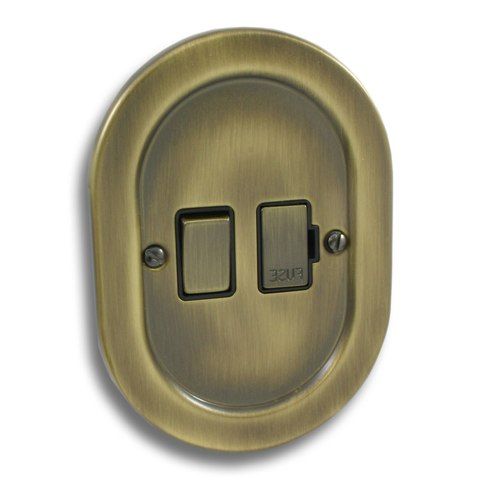Antique Brass 13A Switched Fuse Spur EM38AN image 0