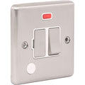 Brushed Steel 13A Switched Fuse Spur with Neon W39BSW image 0