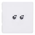 Varilight Primed 2-Gang 10A 1- or 2-Way Toggle Switch with Chrome Toggle - XDYT2S.PD image 0