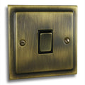 Victorian Antique Brass 1 Gang Single 10a Light Switch - V01AN image 0