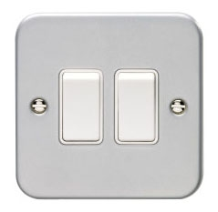 2 Gang 10a Switch - Metal Clad MC02 image 0