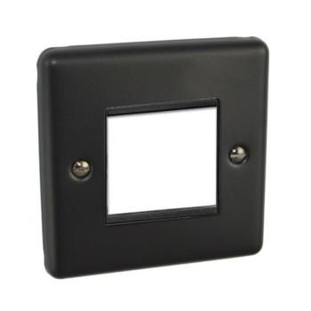 Matt Black 1 Gang 2 Module Data Plate - W63MBB image 0