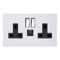 Varilight Primed 2-Gang 13A Single Pole Switched Socket with 1x USB A & 1x USB C Charging Ports – XDY5UACBS.PD image 0
