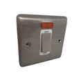 BRUSHED STEEL 45A 1 GANG DEP SWITCH WITH NEON B/CHROME WHITE - 52BCW image 0