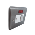 BRUSHED CHROME 13A SWITCHED FUSED SPUR WITH NEON B/CHROME WHITE INSERT - 39BCW image 0