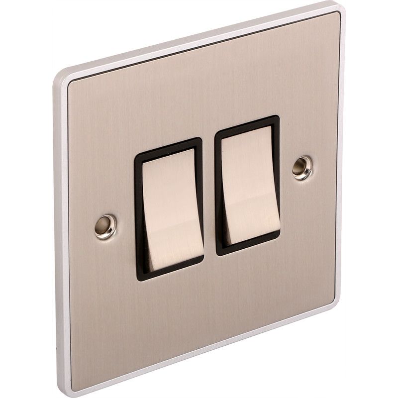 Urban Edge 2 Gang Double 10a Light Switch - UE02BCB image 0