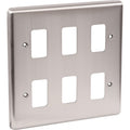 Brushed Chrome 6 Gang Grid Plate - WGP6GBC image 0