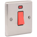 Brushed Steel 45A Single Cooker Switch -  W52BSB image 0