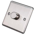 Brushed Steel 1 Gang Push Intelligent 150W LED Dimmer 2-way - W10BS-IN25 image 0