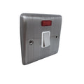 BRUSHED CHROME 20A 1 GANG DP SWITCH WITH NEON B/CHROME WHITE - 37BCW image 0