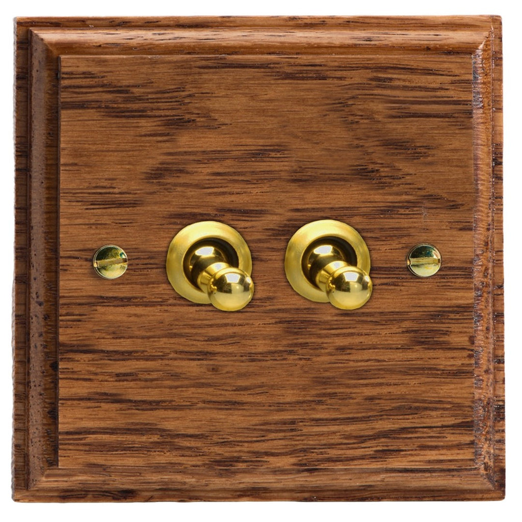 Varilight Kilnwood 2-Gang 10A 1- or 2-Way Toggle Switch - XKT2MO image 0