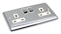 Pack of 10 - Definition Polished Chrome White Double Gang Sockets image 0
