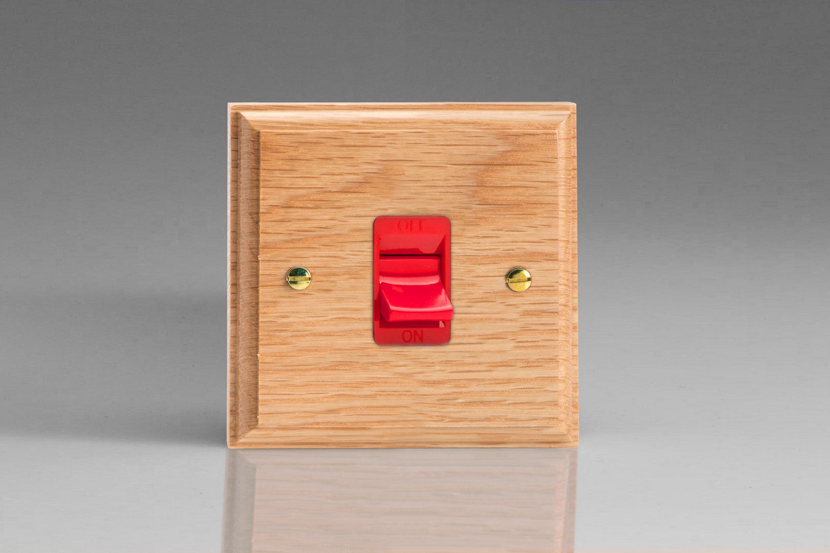 Varilight Kilnwood 45A Cooker Switch (Single Plate/ Red Rocker) - XK45SO image 0