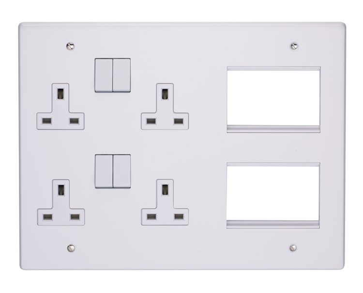 Volex VX1590WH Multimedia Plate 13A image 0