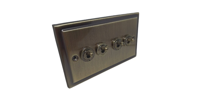 Antique Brass 20AX 4 gang 2 Way Toggle - R19AB image 0