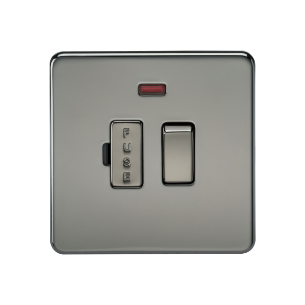 Black Nickel 13A Switched Fused Spur Unit with Neon - SF6300NBN image 0
