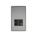 Black Nickel 230V Shaver Socket with Dual USB A+C [5V DC 2.4A shared] with Black Insert - SF8909BN image 0