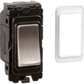 Brushed Steel 20A DP Engraved Grid Switch – Hob – GSHBBS image 0