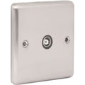 Brushed Steel 1 Gang TV Coaxial Outlet -  W42BSB image 0