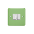 Beryl Green 2-Gang 10A 1- or 2-Way Rocker Switch XY2W.BG image 0