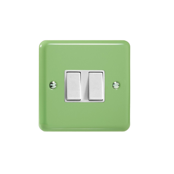 Beryl Green 2-Gang 10A 1- or 2-Way Rocker Switch XY2W.BG image 0