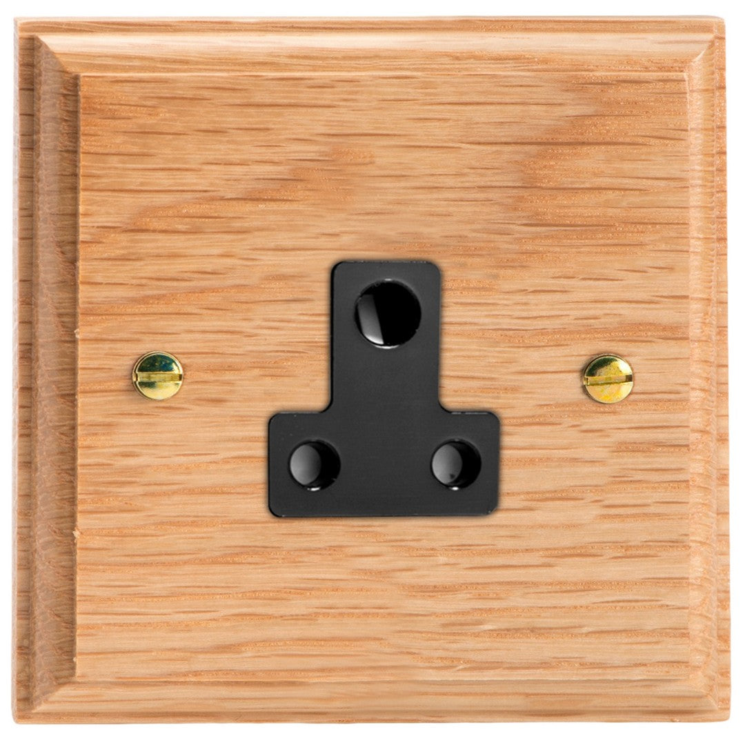 Varilight Kilnwood 1-Gang 5A Round Pin Socket - XKRP5OB image 0