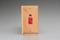 Varilight Kilnwood 45A Cooker Switch with Neon (Vertical Twin Plate/ Red Rocker) - XK45NO image 0