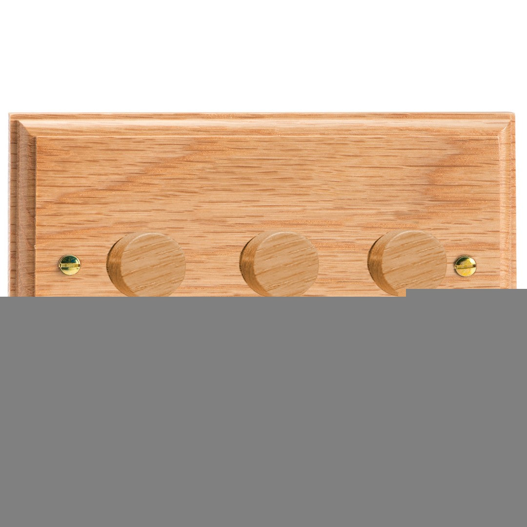 Varilight Kilnwood 3-Gang 2-Way V-Dim Push On/Off Rotary Dimmer 3 x 40-250W (Twin Plate) - HK43O image 0