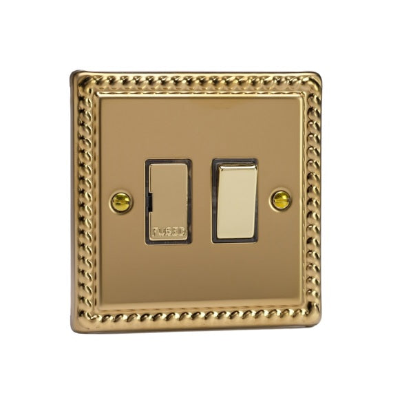 Varilight Georgian Brass 13A Switched Fused Spur - XG6D image 0